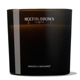 ORANGE & BERGAMOT CANDELA A TRE STOPPINI