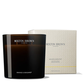 ORANGE & BERGAMOT CANDELA A TRE STOPPINI